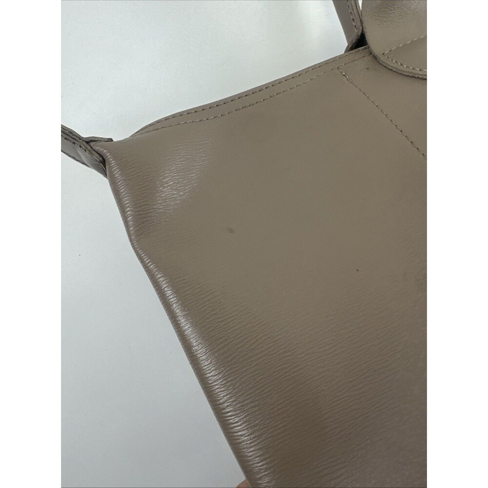 Longchamp Le Pliage City Tote Bag Taupe Leather Coated Canvas Zip Large Flap - Picture 11 of 16